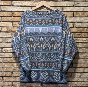 Croquet Clue Vintage Pastel 80s / 90s Mohair Ski Sweater in Size M